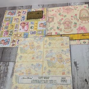 Vintage Baby Shower Wrapping Paper